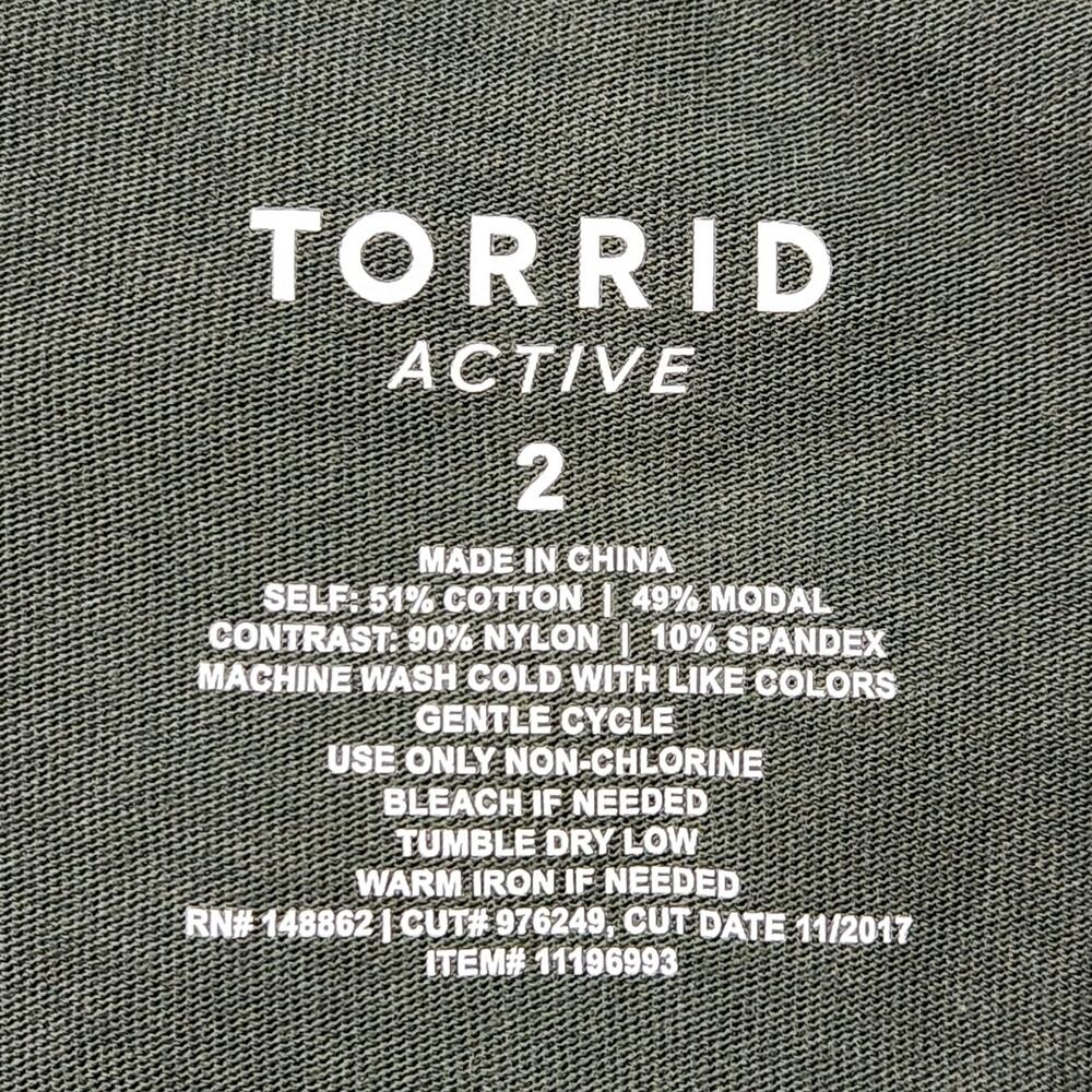 New! Torrid Active Workout Athletic Tank Olive Green Mesh Inset SZ 2X NWT - Picture 8 of 10